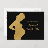 Prenataal bezoek Checkup Gold Zwangerschap Afspraa Briefkaart (Voorkant / Achterkant)