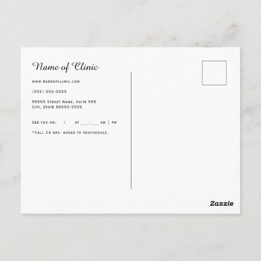 Prenataal bezoek Checkup Gold Zwangerschap Afspraa Briefkaart (Achterkant)