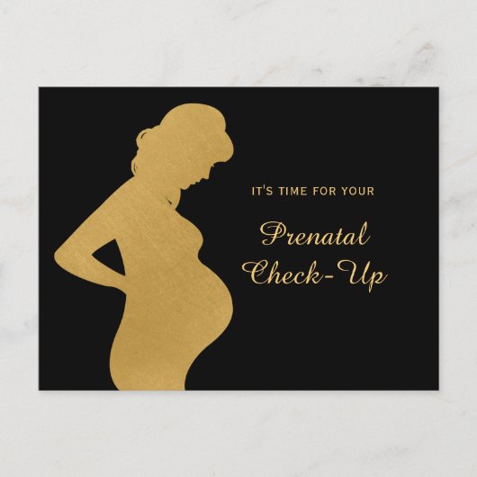 Prenataal bezoek Checkup Gold Zwangerschap Afspraa Briefkaart (Voorkant)