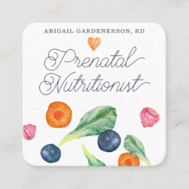 Prenatal Nutritionist Veggies Fruit Square Busine Vierkante Visitekaartje