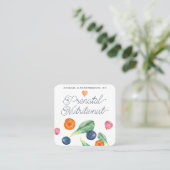 Prenatal Nutritionist Veggies Fruit Square Busine Vierkante Visitekaartje (Staand voorkant)