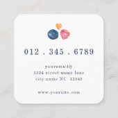 Prenatal Nutritionist Veggies Fruit Square Busine Vierkante Visitekaartje (Achterkant)