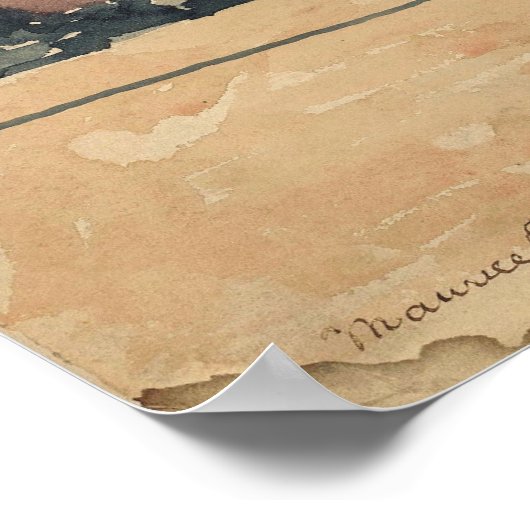 Prendergast - Caffe Florian in Venetië 1898 Poster (Hoek)