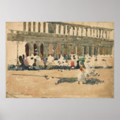 Prendergast - Caffe Florian in Venetië 1898 Poster (Voorkant)