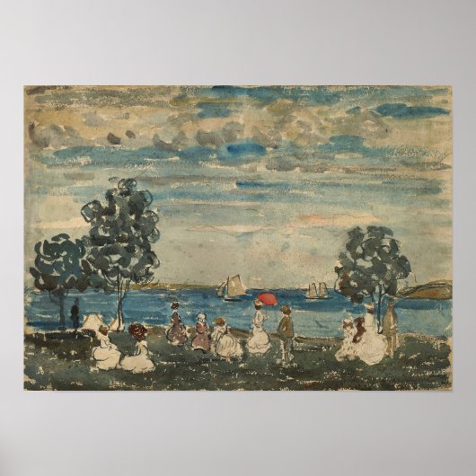Prendergast - figuren op een strand 1910 poster (Voorkant)