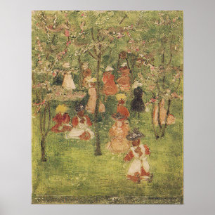 Prendergast - Lente in Franklin Park 1895 Poster