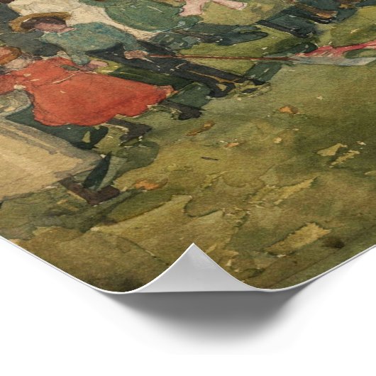 Prendergast - May Day Central Park 1901 Poster (Hoek)