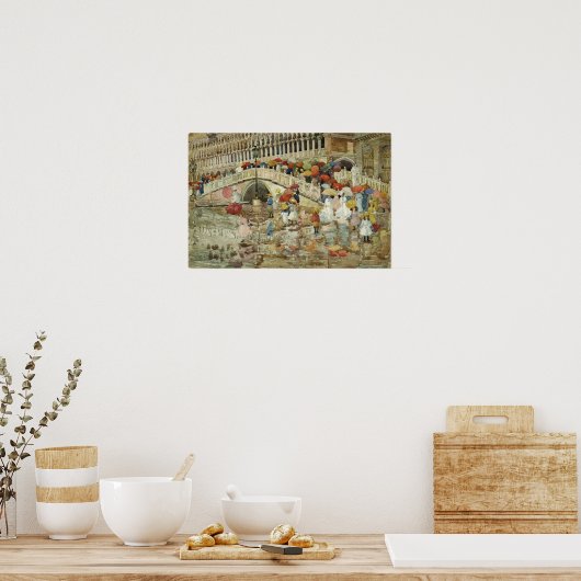 Prendergast - Paraplu's in de regen Poster (Keuken)