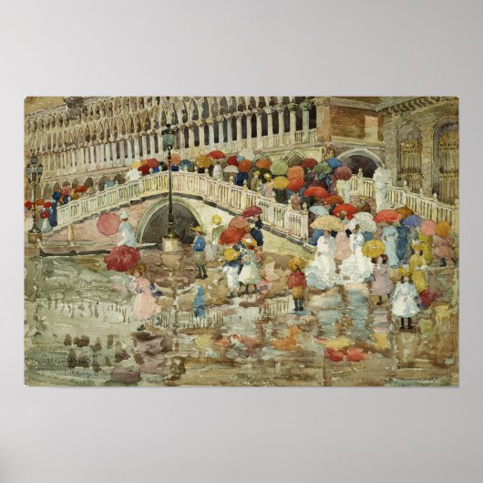 Prendergast - Paraplu's in de regen Poster (Voorkant)