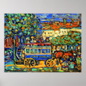 Prendergast - Paris Omnibus, kleurrijk schilderij Poster (Voorkant)