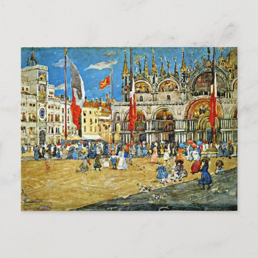 Prendergast: St. Mark's, Venetië cityscape Briefkaart (Voorkant)