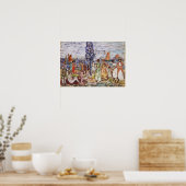 Prendergast - Strand met blauwe boom Poster (Keuken)