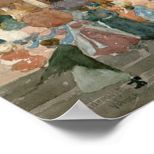 Prendergast - zonlicht op de Piazzetta Poster (Hoek)