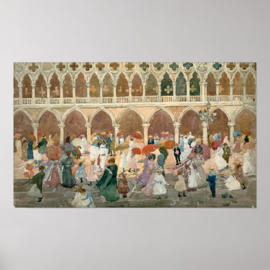 Prendergast - zonlicht op de Piazzetta Poster (Voorkant)