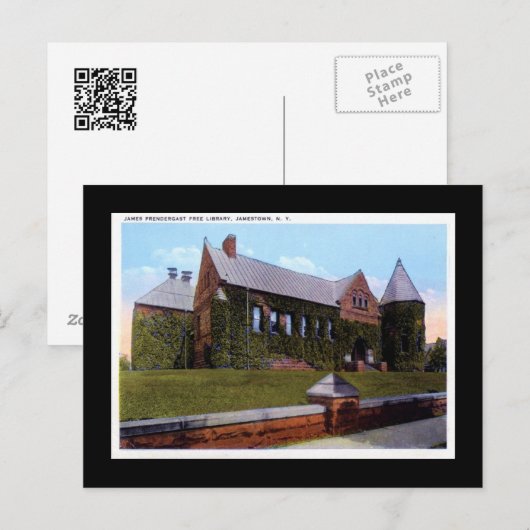 Prendergrast Library, Jamestown NY 1920s  Briefkaart (Voorkant / Achterkant)