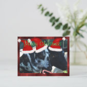 Prentbriefkaar van Kerstmis van de geit kan de Feestdagenkaart (Staand voorkant)