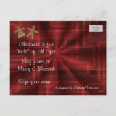 Prentbriefkaar van Kerstmis van de geit kan de Feestdagenkaart (Achterkant)