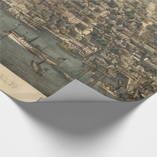  prentkaart van Alexandrië (1863) Cadeaupapier (Hoek)