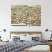 prentkaart van Dayton Ohio (1870) Canvas Afdruk (Insitu (Slaapkamer))