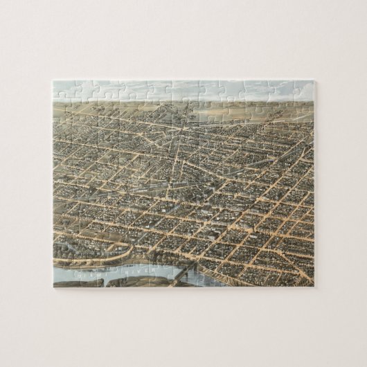 prentkaart van Dayton Ohio (1870) Legpuzzel (Horizontaal)