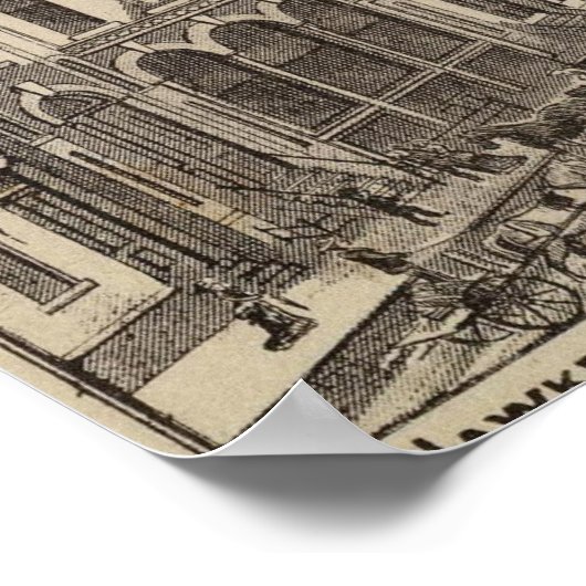  prentkaart van des Moines Iowa (1875) Poster (Hoek)