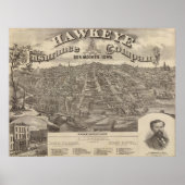  prentkaart van des Moines Iowa (1875) Poster (Voorkant)