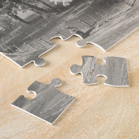  prentkaart van Savannah Georgia (1856) Legpuzzel (Zijkant)