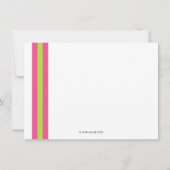Prep Stripe Bright Pink en Lime Green Bedankkaart (Achterkant)