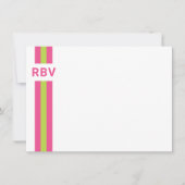 Prep Stripe Bright Pink en Lime Green Bedankkaart (Voorkant)