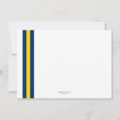 Prep Stripe Navy and Yellow Bedankt Card (Achterkant)