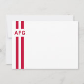 Prep Stripe Red en White Note Kaart Notitiekaartje (Voorkant)
