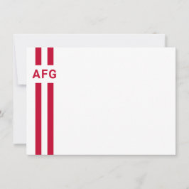 Prep Stripe Red en White Note Kaart Notitiekaartje
