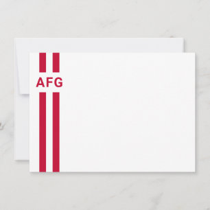 Prep Stripe Red en White Note Kaart Notitiekaartje