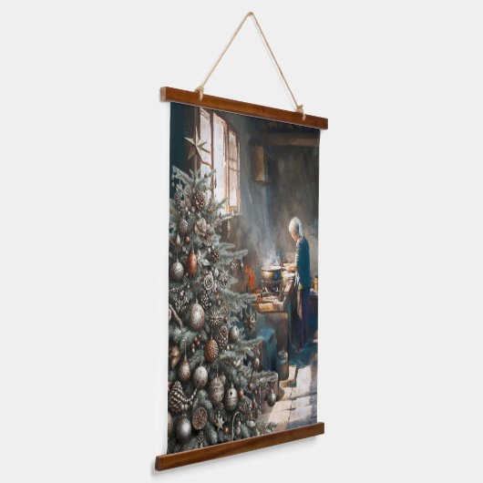 PREPARING FOR CHRISTMAS DINNER HANGEND WANDKLEED (Gebogen)