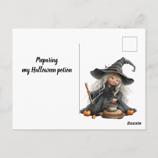 Preparing my Halloween potion Briefkaart (Achterkant)