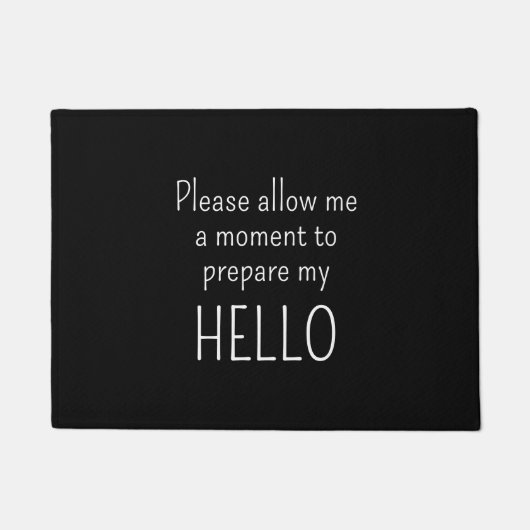 Preparing my hello Funny Introvert Deurmat (Voorkant)