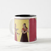 Preparing the Bed, Bilaspur, c.1690-1700 Tweekleurige Koffiemok (Voorkant links)