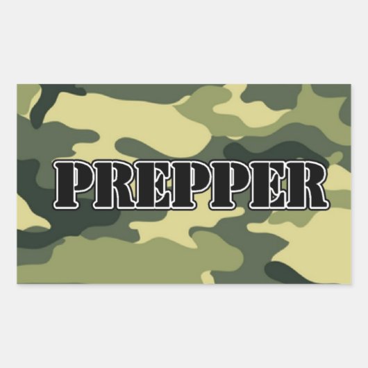 Prepper Camo Rechthoekige Sticker (Voorkant)