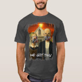 Preppers geeft American Gothic Parody Doomsday T-shirt (Voorkant)
