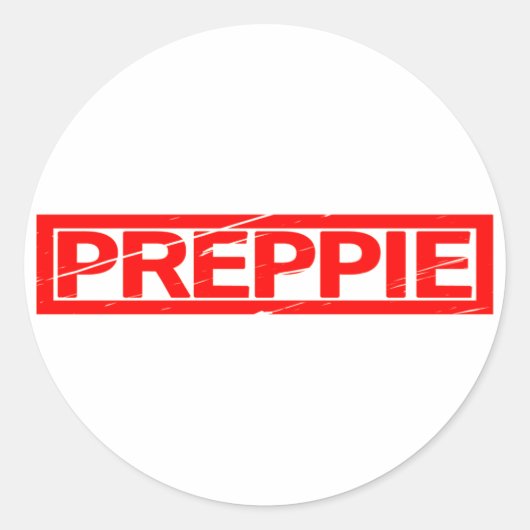 Preppie Stamp Ronde Sticker (Voorkant)