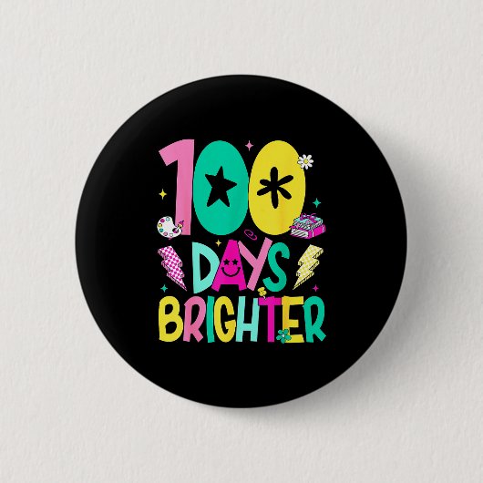 Preppy 100 dagen fijnere gelukkige 100ste dag van  ronde button 5,7 cm (Voorkant)