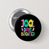 Preppy 100 dagen fijnere gelukkige 100ste dag van  ronde button 5,7 cm (Voorkant /achterkant)