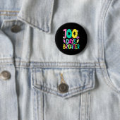 Preppy 100 dagen fijnere gelukkige 100ste dag van  ronde button 5,7 cm (In situ)