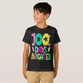 Preppy 100 Days Brighter Happy 100th Day Of School T-shirt (Voorkant volledig)
