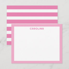 Preppy 2-tone bubblegum roze cute meisjesachtig notitiekaartje