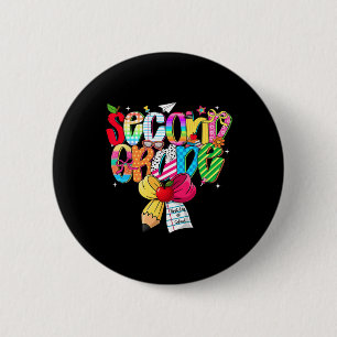 Preppy 2e klas droomteam terug naar school leraar ronde button 5,7 cm