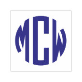 Preppy 3 Initiaal Circle Monogram Zelfinktende Stempel (Design)