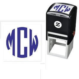 Preppy 3 Initiaal Circle Monogram Zelfinktende Stempel