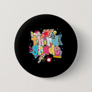 Preppy 3e klas droomteam terug naar school leraar ronde button 5,7 cm