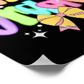 Preppy 3rd Grade Teacher Team Bow Back To School G Poster (Hoek)